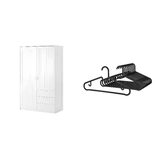 MUSKEN/SPRUTTIG set: wardrobe with 2 doors+3 drawers + hanger