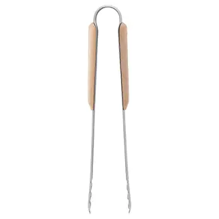 VARDAGEN cooking tweezers, stainless steel/beech, 30 cm