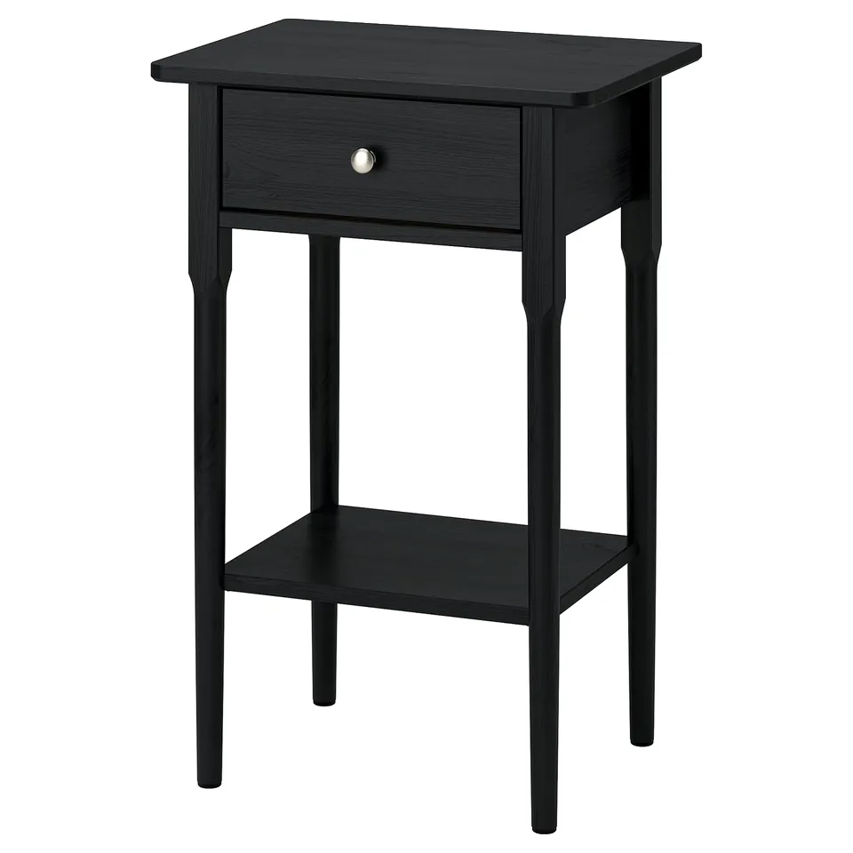 BLÄSTÅSEN Bedside table, black, 50x37x76 cm