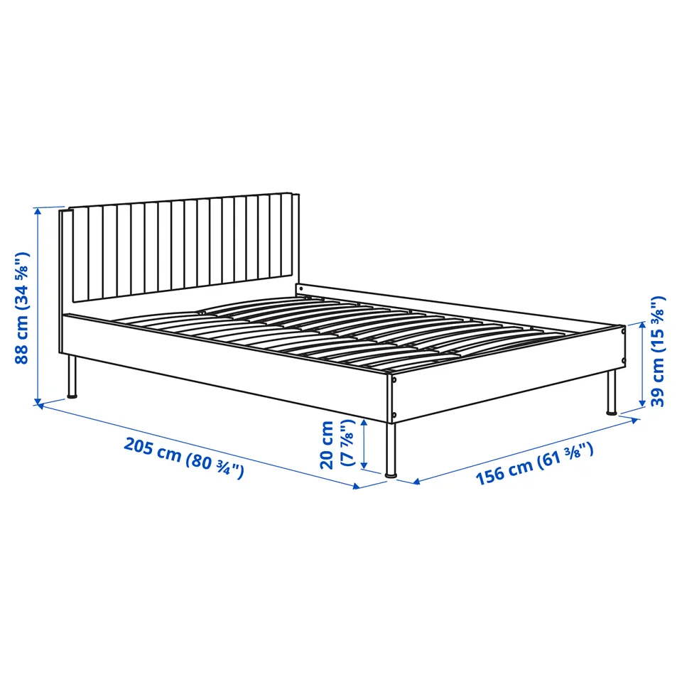 part: BRUKSVARA bed frame with 3 storage boxes