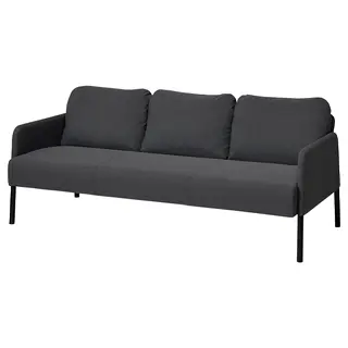 GLOSTAD 3-seat sofa, Knisa dark grey, Depth 78 x Width 171 cm