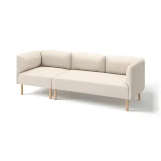 LILLEHEM 3-seat modular sofa, Vissle/beige wood, Depth 76 x Height 73 x Width 224 cm