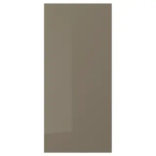VOXTORP cover panel, high-gloss dark grey-brown, 39x86 cm