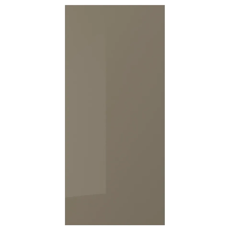 VOXTORP cabinet, rectangular, brown, glossy finish, particleboard, sleek design.