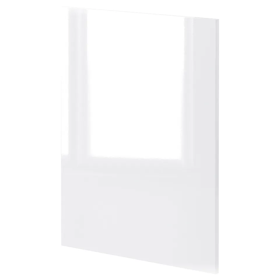 White modern glossy kitchen cabinet door with sleek design.