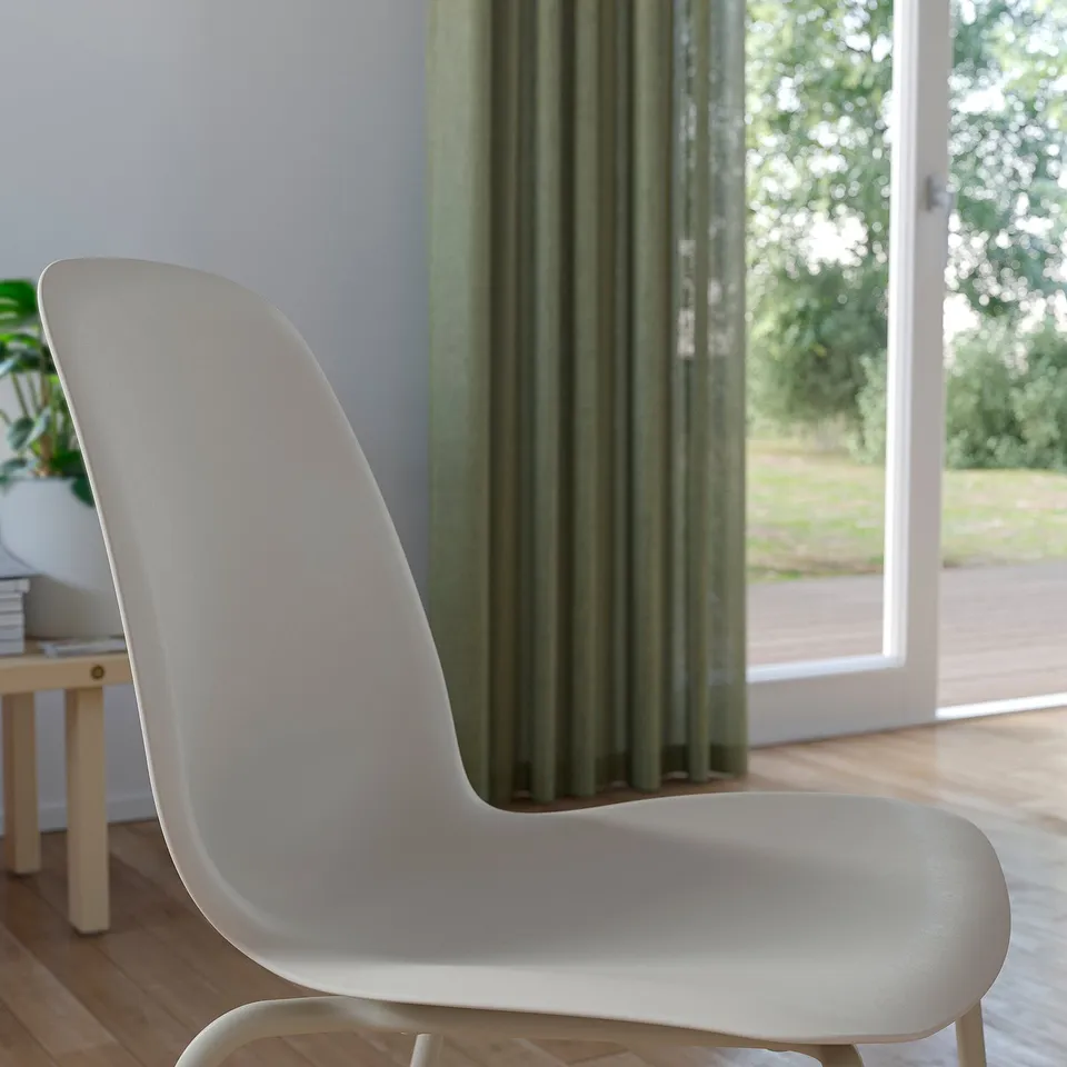 SKÅLSTA Chair, plastic beige/tubular metal/light grey-beige