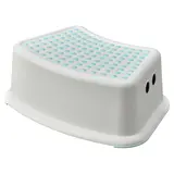 FÖRSIKTIG children's stool, white/turquoise, Width 37 x Depth 24 x Height 13 cm