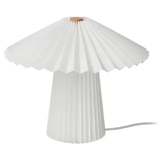 KUDDLAVA table lamp, pleated white, 28 cm