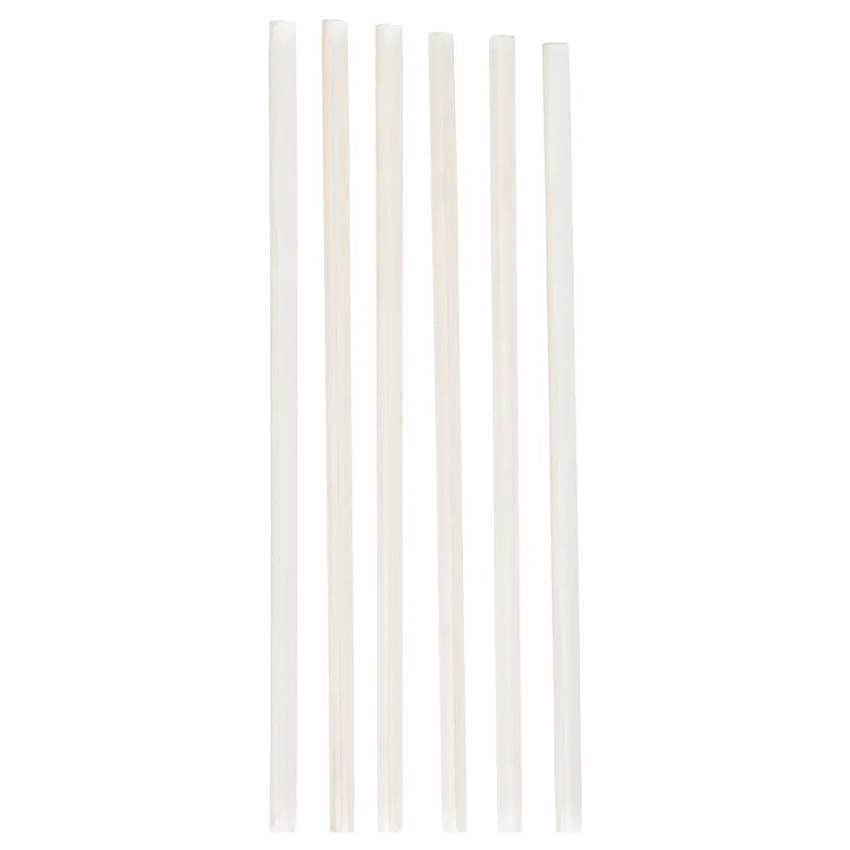 Six white, rectangular cable trunkings lined vertically; made from synthetic rubber and plastic.