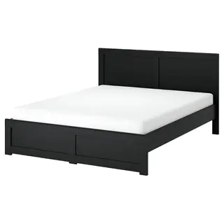 FÅGELFJÄLLET bed frame, black oak effect/Luröy, 150x200 cm