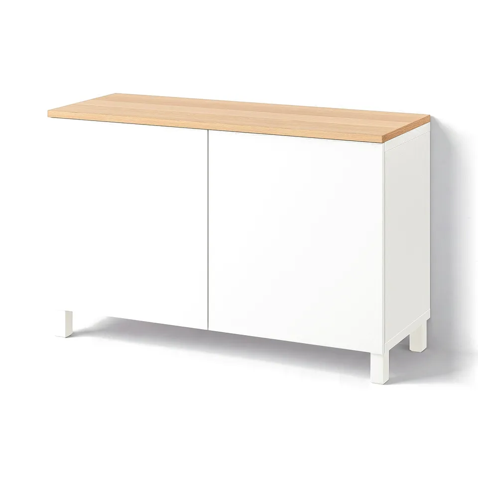 BESTÅ Storage combination with doors, white/Lappviken/Stubbarp white, 120x42x76 cm