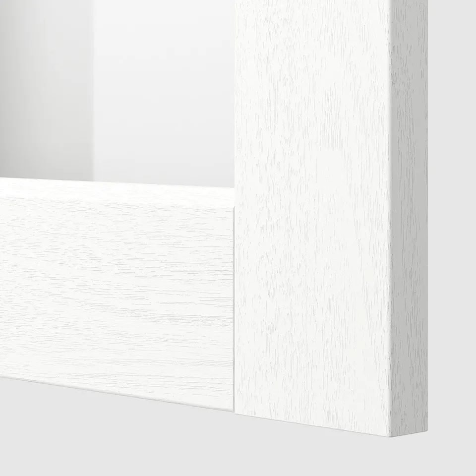 Clean, sleek close-up of white modern kitchen cabinet with smooth finish, showcasing quality and design.