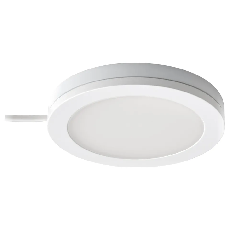 MITTLED, round white light, modern kitchen cabinet light, energy-efficient, sleek design.