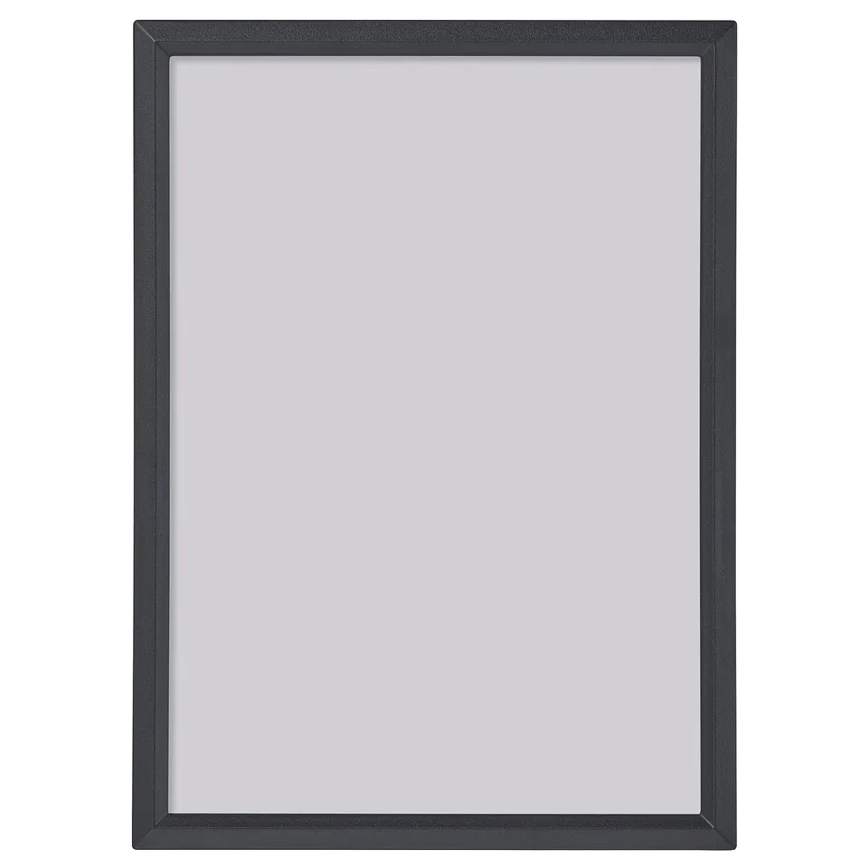 YLLEVAD black frame, holds photos horizontally or vertical. Slim design, lightweight, snap-on system for easy changes.
