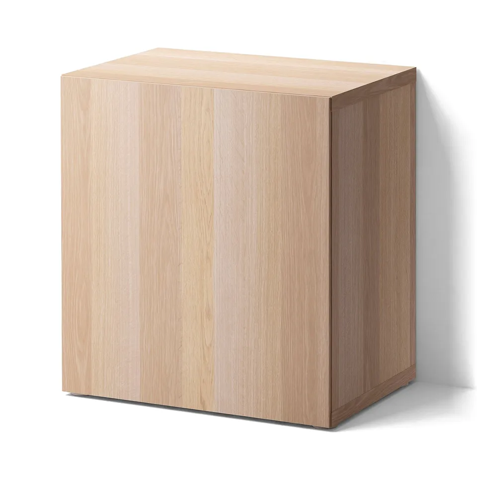 BESTÅ Shelf unit with door, white stained oak effect/Lappviken white stained oak effect, 60x42x64 cm
