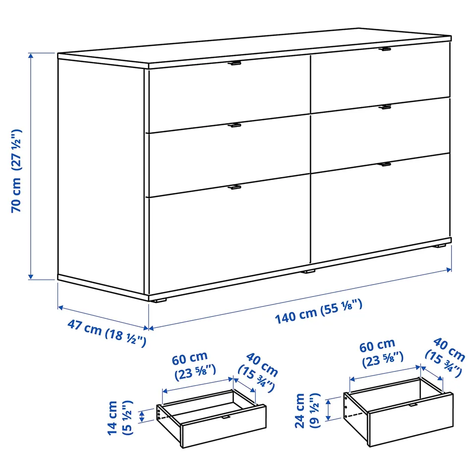 Illustration with measurements for the product: VIHALS.