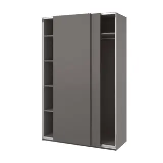 PAX / HASVIK wardrobe, dark grey/dark grey, 150x66x236 cm