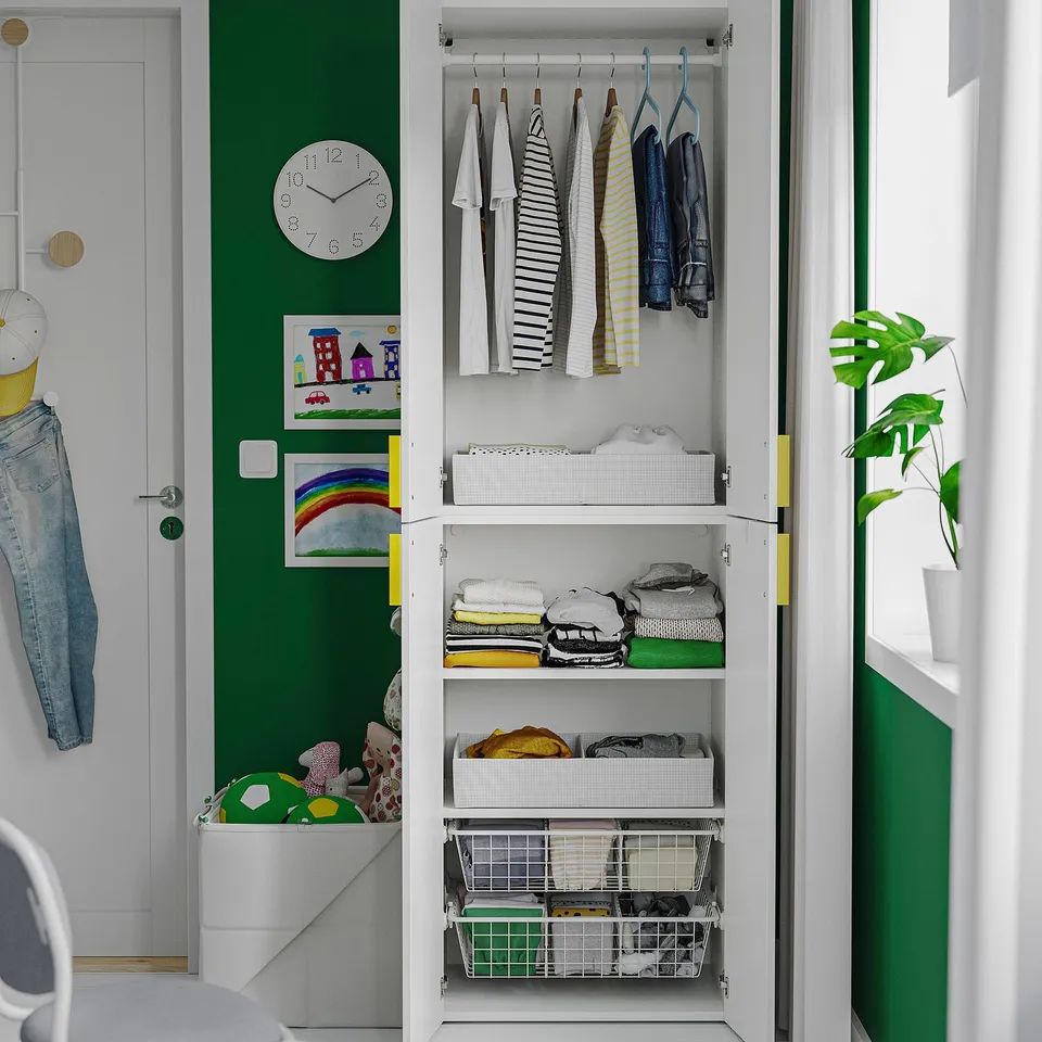 LASTARE Storage combination, white, 60x42x201 cm
