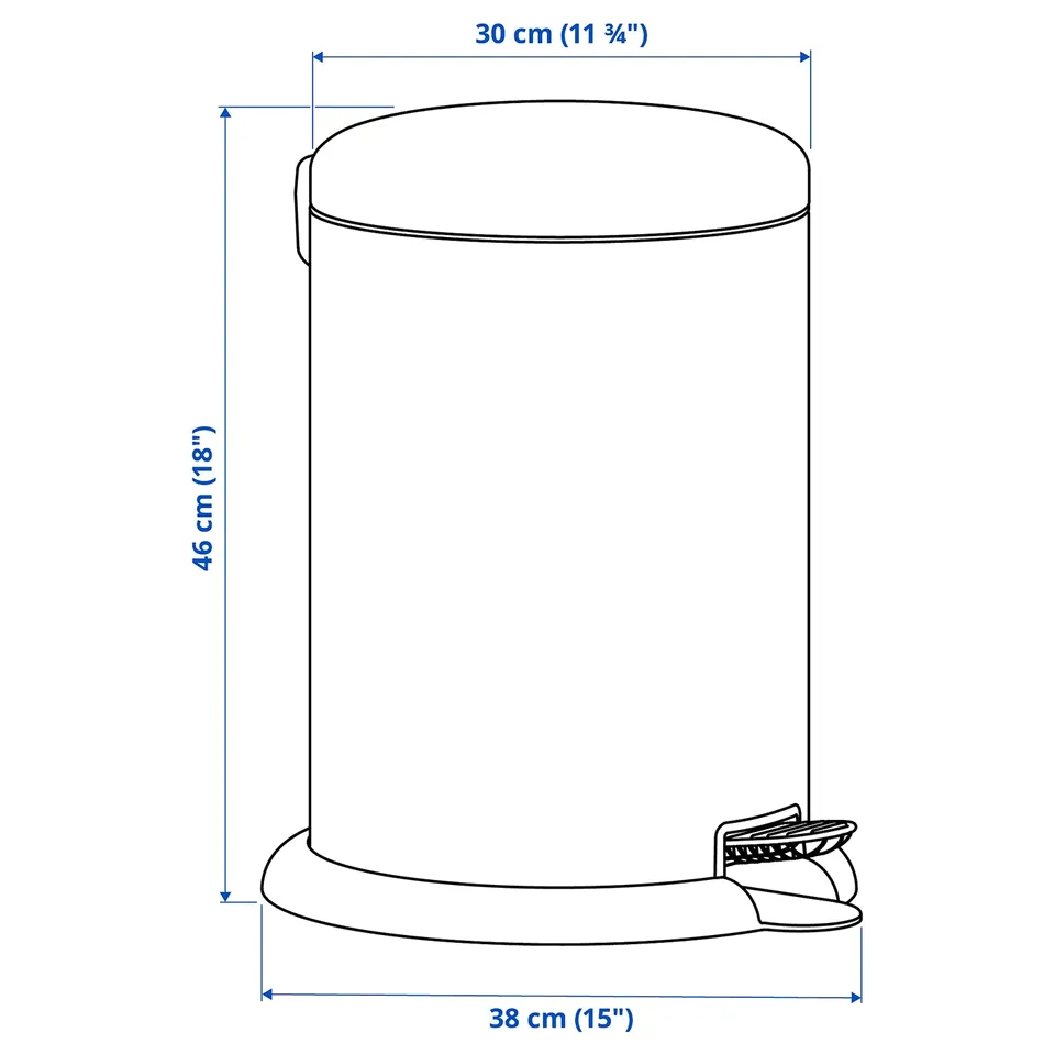 Illustration with measurements for the product: GÅNGSKYFFEL.