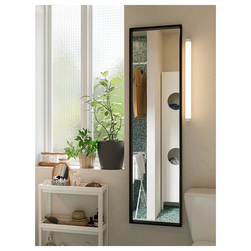 NISSEDAL Mirror, black, 40x150 cm