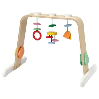 LEKA baby gym, birch plywood/multicolour, Height 43 x Width 59 cm