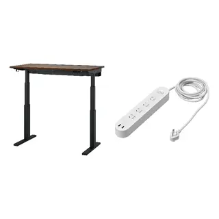 KOPPLA/MITTZON set: desk sit/stand + 4-way socket with 2 USB ports