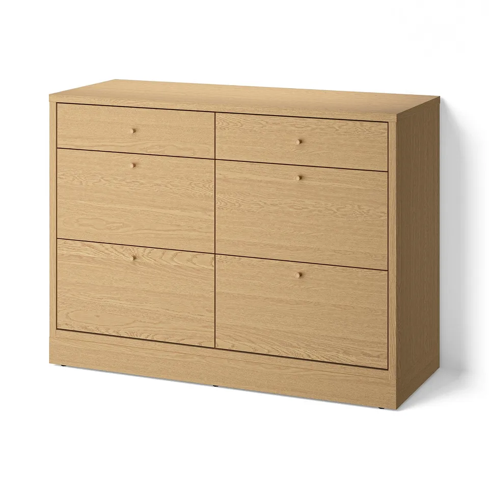 TONSTAD Chest of 6 drawers, oak veneer, 120x47x90 cm