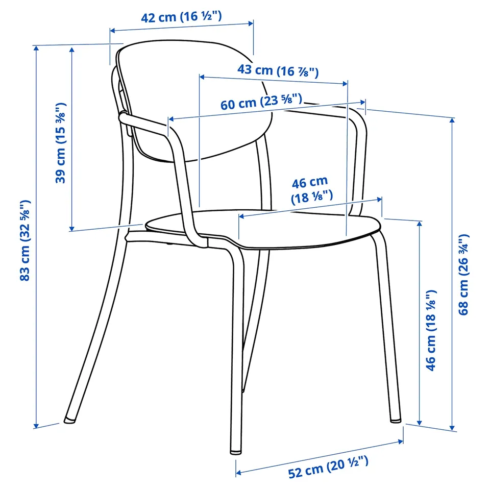 Illustration with measurements for the product: VISINGSÖ.