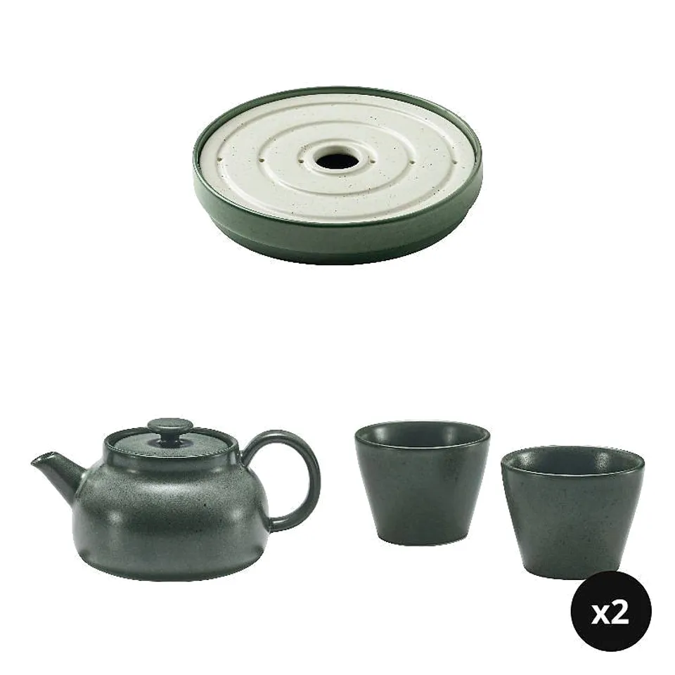 tea tray x1 + teapot x1 + teacup x4pieces, photo 1