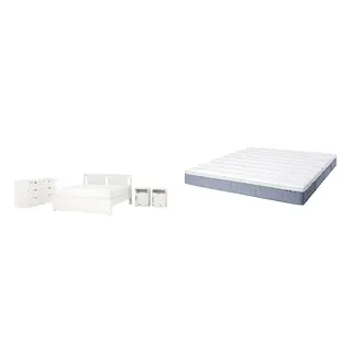 SONGESAND/VALLBERGET Bed with 21cm thick mattress, coir, pocket sprung, super firm