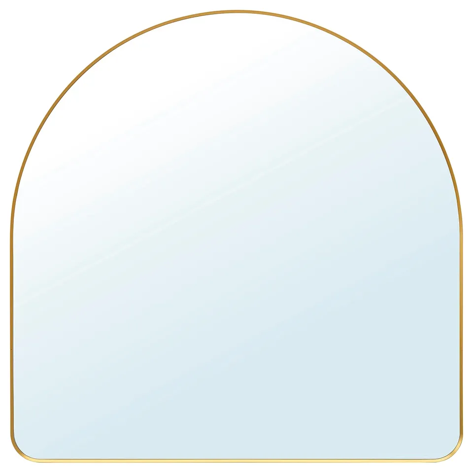 LINDBYN Mirror, gold-colour, 80x80 cm