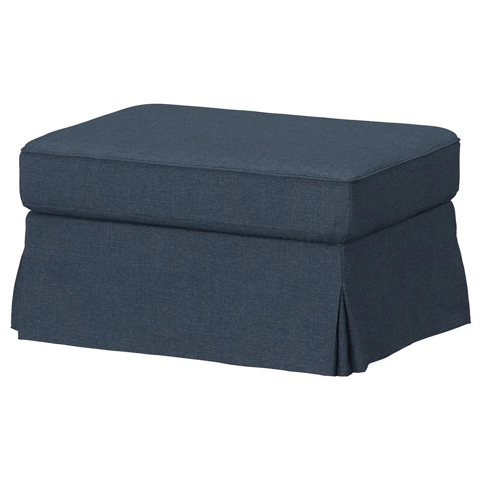 EKTORP Footstool with storage, Kilanda dark blue