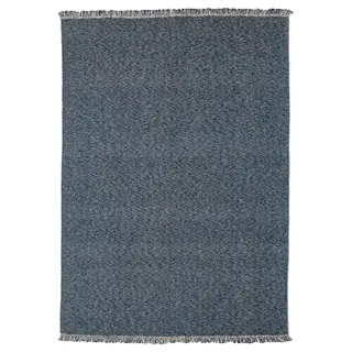 LOKBYTE rug, flatwoven, dark blue/light beige, 170x240 cm