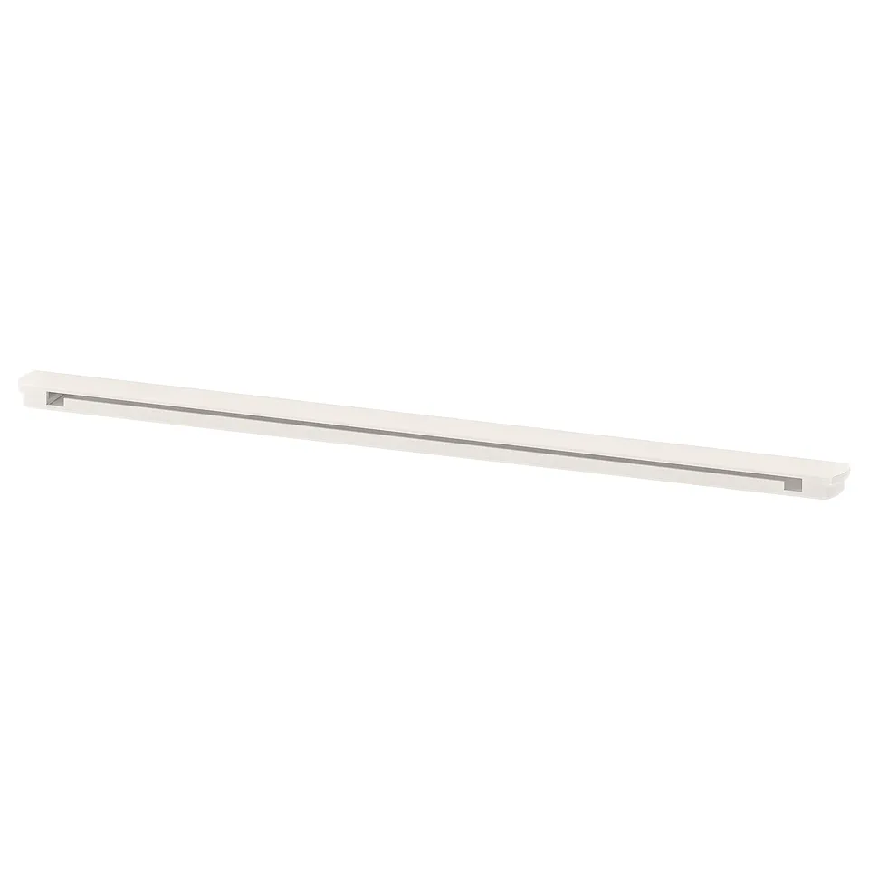 ENHET rail: white, rectangular, metal rod for hooks and containers.