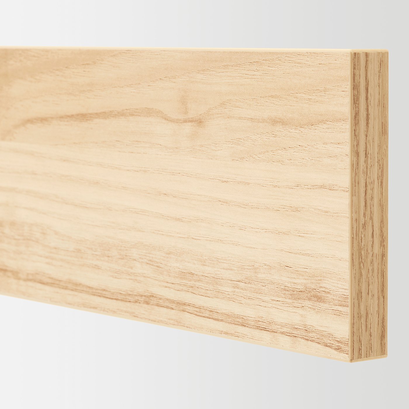 Close-up of ASKERSUND light ash wood-effect drawer front, smooth and sturdy.