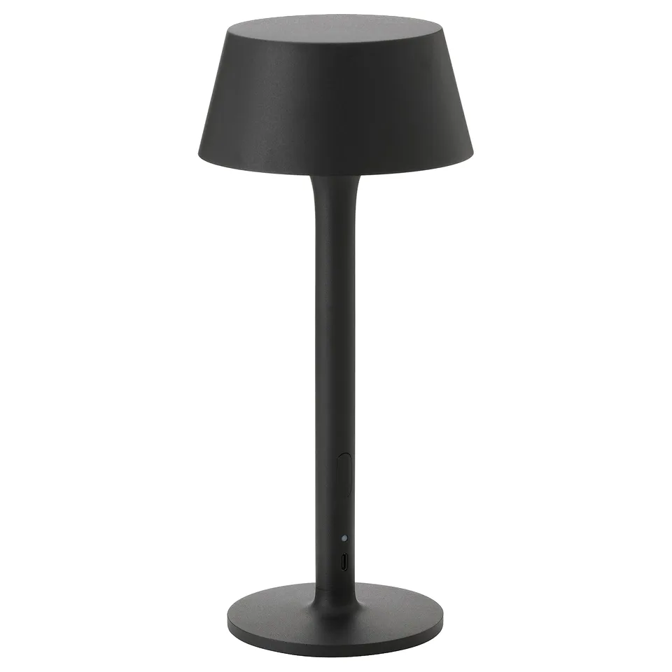 AVHÅLL LED portable lamp, battery-operated dimmable/black outdoor, 29 cm