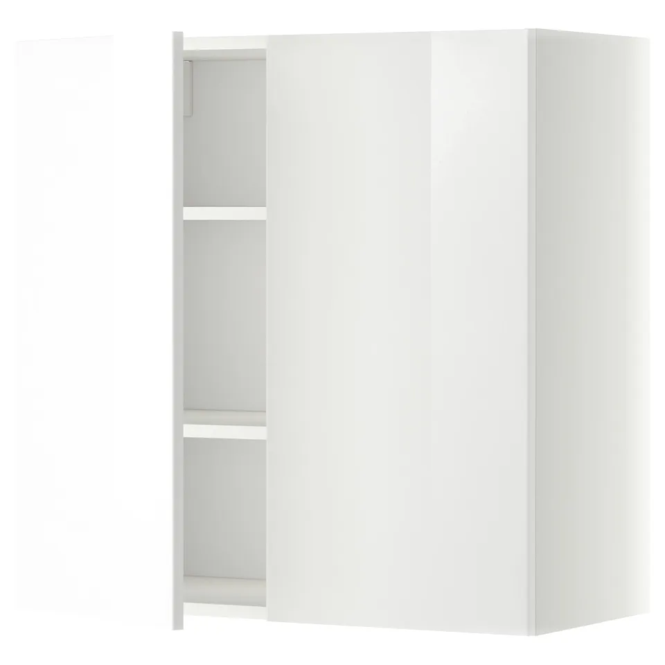 White METOD kitchen cabinet. Modern, glossy finish.