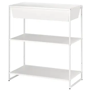 JOSTEIN shelving unit with container, in/outdoor/metal white, 81x40x90 cm