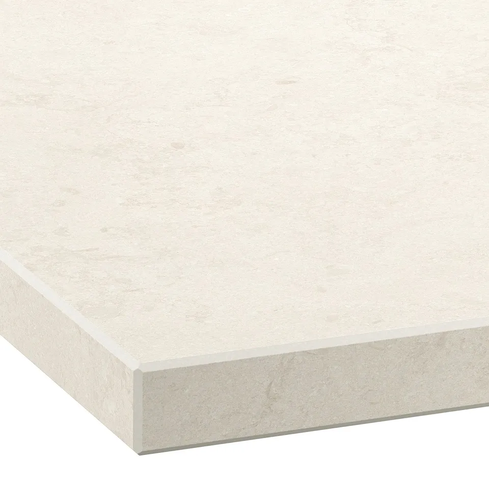 MÖCKLARP Custom made worktop, matt beige light grey/limestone effect high pressure porcelain, 1 m²x4.0 cm