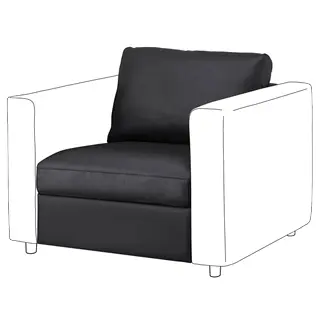 VIMLE 1-seat section, Grann/Bomstad black, Width 71 x Depth 98 x Height 83 cm