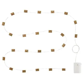 STRÅLA LED lighting chain, envelope battery-operated/red, 2.80 m