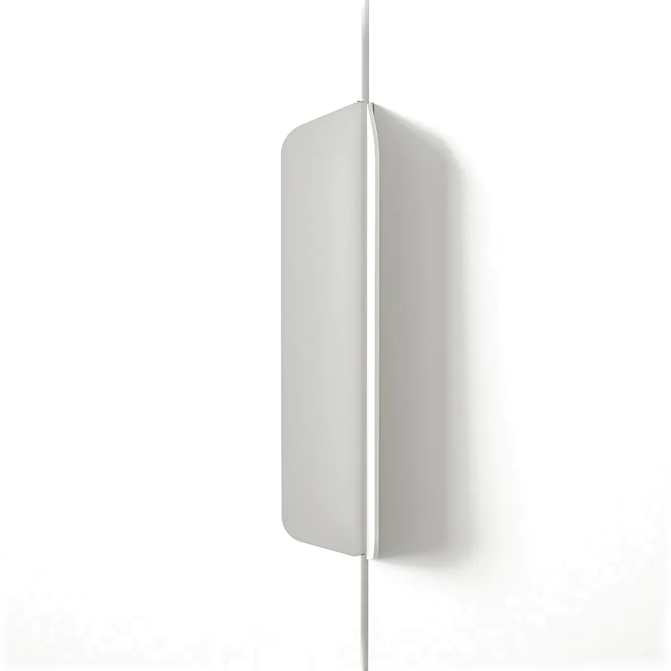 Modern, minimalist wall-mounted storage cabinet with smooth, white finish and sleek design.