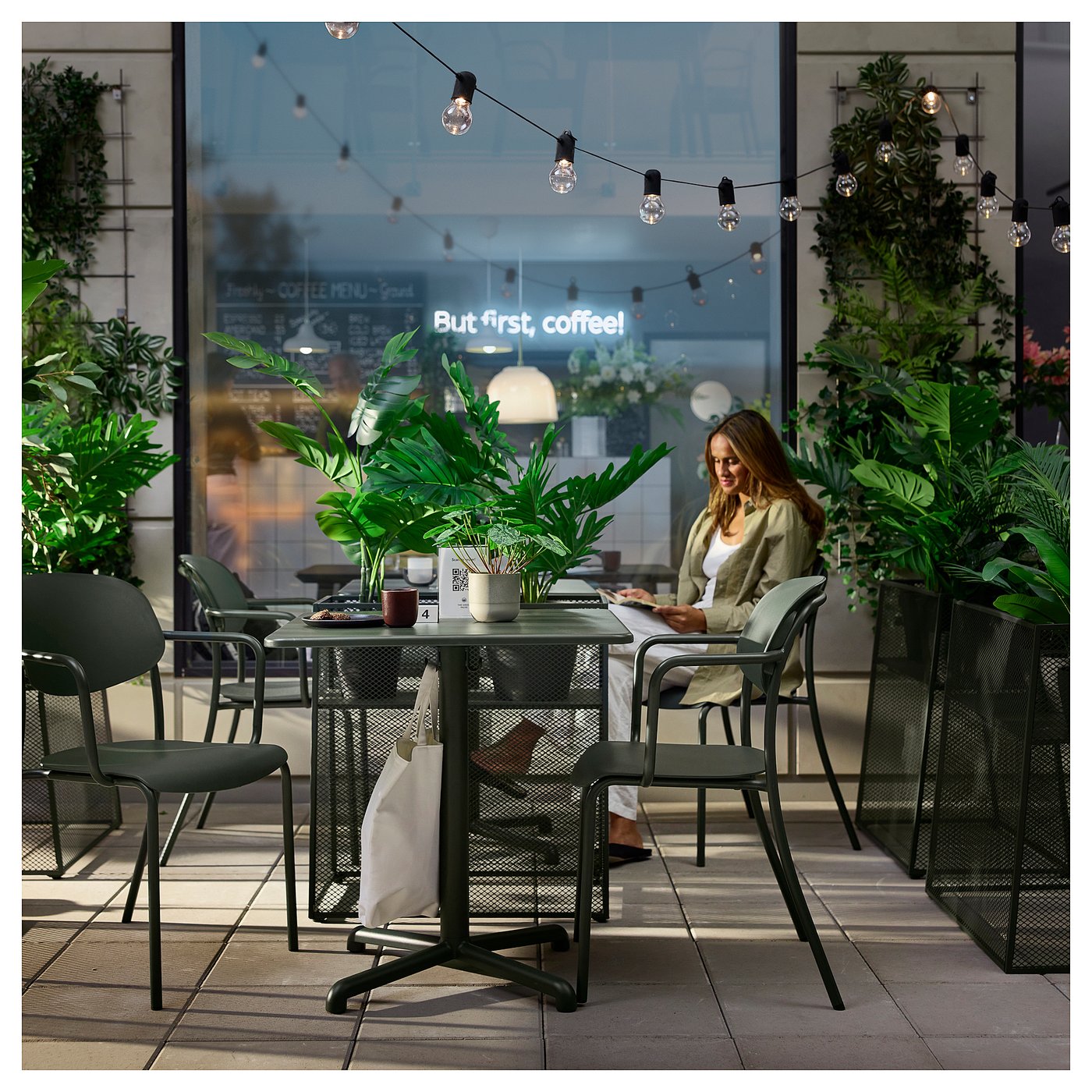 VISINGSÖ Table, outdoor/deep green, 70x70 cm