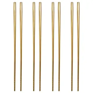 TILLAGD chopsticks 4 pairs, brass-colour, Length 24 cm
