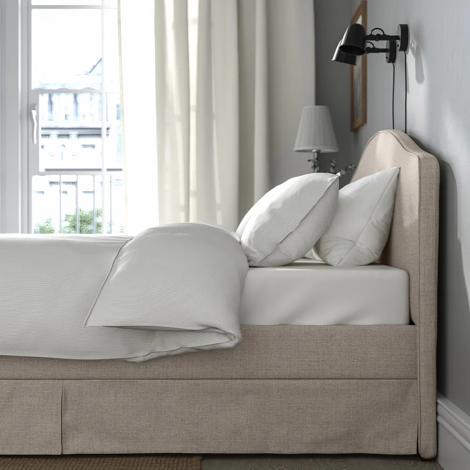 part: RAMNEFJÄLL upholstered bed frame