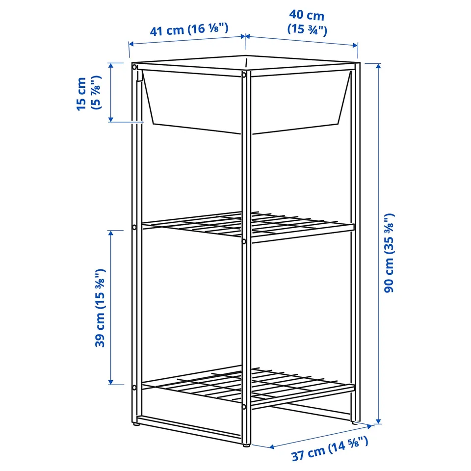 Illustration with measurements for the product: JOSTEIN.