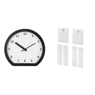 ALFTA/LÖVGRODA set: clock + adhesive hook for frame