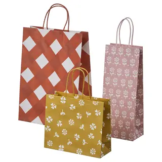 KÖSSEBÄR gift bag, set of 3, mixed patterns