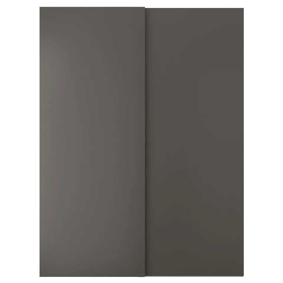 Black sliding door, minimalist design, smooth finish.