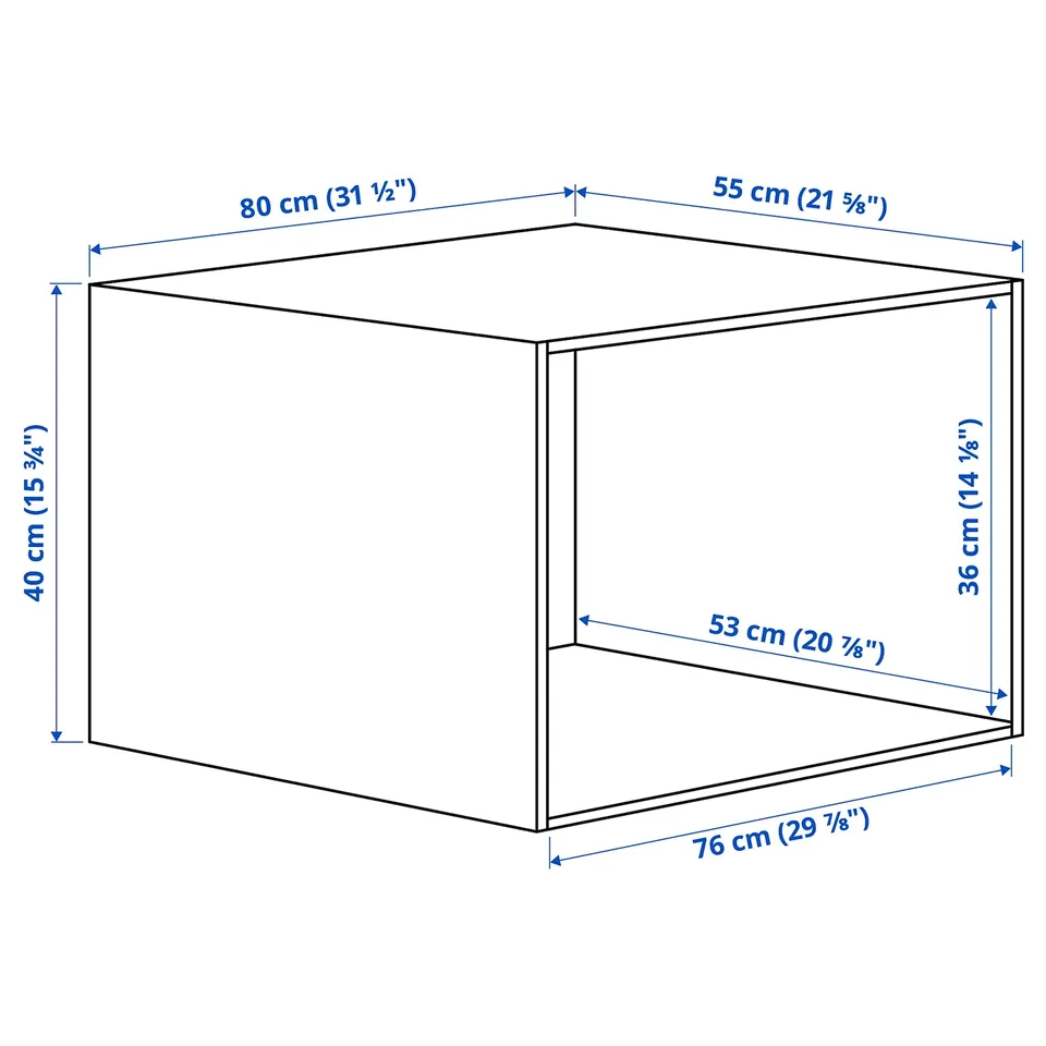 Illustration with measurements for the product: PLATSA.